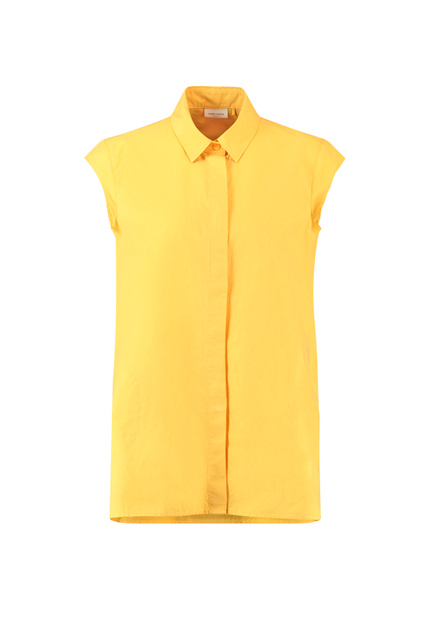 Рубашка из натурального хлопка без рукавов|Основной цвет:Желтый|Артикул:760041-31431 | Фото 1