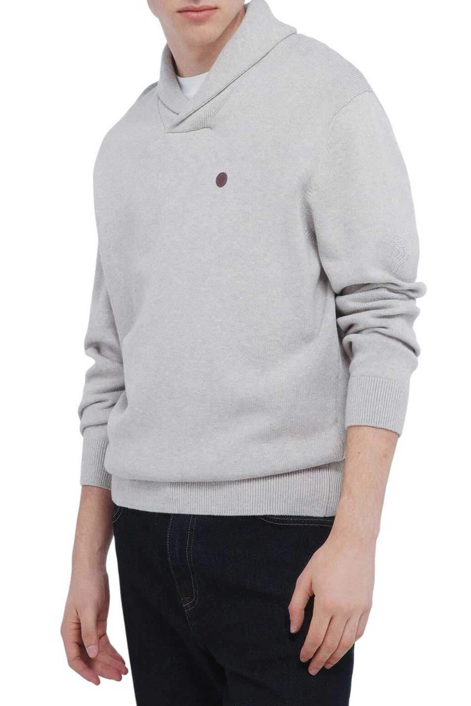 Джемпер из натурального хлопка|Основной цвет:Серый Мужской Springfield Джемпер из натурального хлопка (цвет ), артикул 1402526 | Фото 3