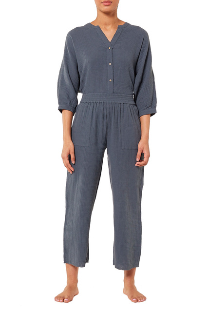 Пижамные брюки свободного кроя HANA|Основной цвет:Синий|Артикул:6534347 | Фото 2