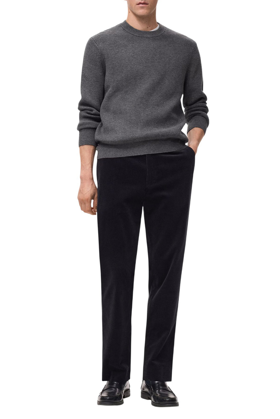 Джемпер PARKY с круглым вырезом|Основной цвет:Серый Мужской Mango Man Джемпер PARKY с круглым вырезом (цвет ), артикул 17007900 | Фото 2