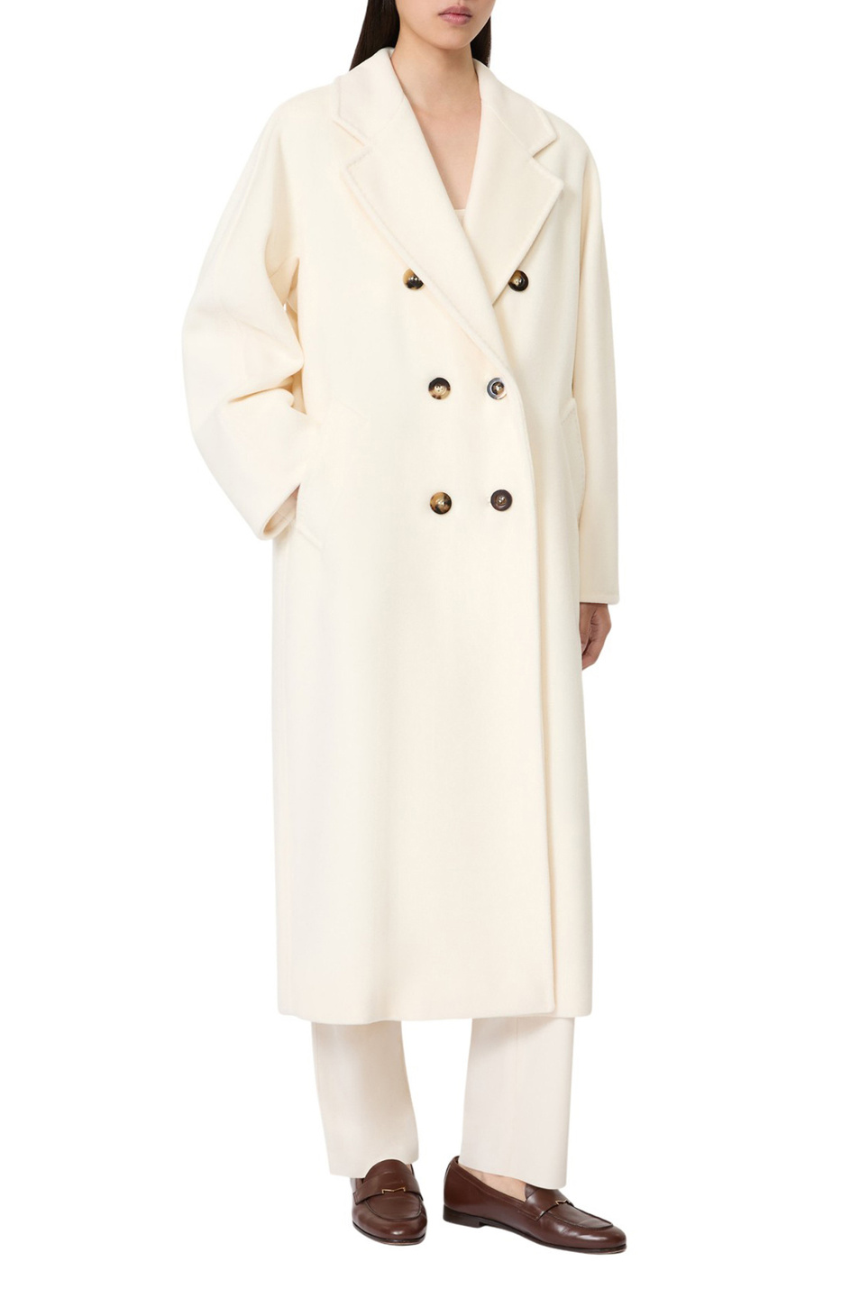 Пальто MADAME из шерсти с кашемиром|Основной цвет:Кремовый Женский Max Mara Пальто MADAME из шерсти с кашемиром (цвет ), артикул 2521018011 | Фото 3