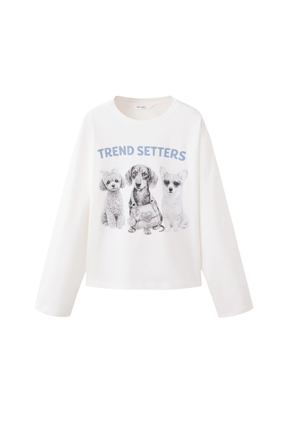 Лонгслив TREND из хлопка|Основной цвет:Белый Девочкам Mango Kids Лонгслив TREND из хлопка (цвет ), артикул 37005174 | Фото 1