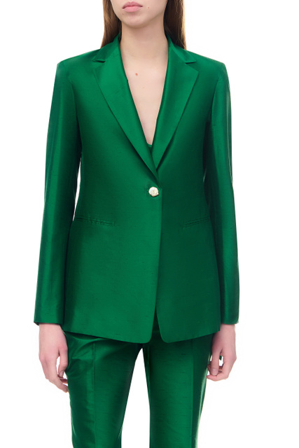Пиджак DOROTY из натурального шелка|Основной цвет:Зеленый|Артикул:2360410135 | Фото 1
