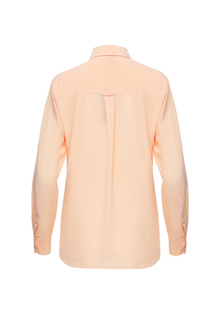 Блузка классического кроя из шелка|Основной цвет:Оранжевый|Артикул:50467879 | Фото 2