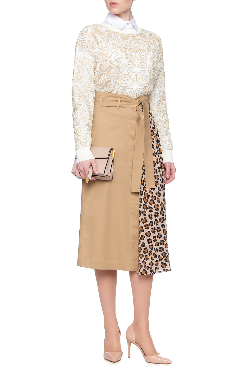 Liu Jo Комбинированная юбка с леопардовым принтом (цвет ), артикул CA1067T2398 | Фото 2