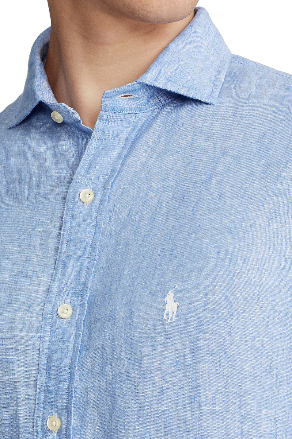 Polo Ralph Lauren Рубашка из натурального льна с фирменной вышивкой на груди (цвет ), артикул 710835509001 | Фото 5