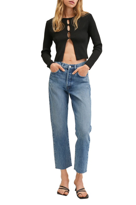 Mango Укороченные прямые джинсы PUSHUP с завышенной талией ( цвет), артикул 27130767 | Фото 2