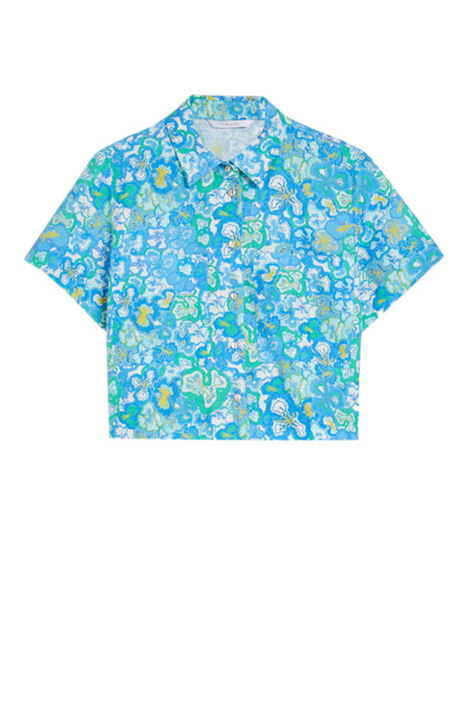 Рубашка TOMMY с принтом|Основной цвет:Голубой|Артикул:71111222 | Фото 1