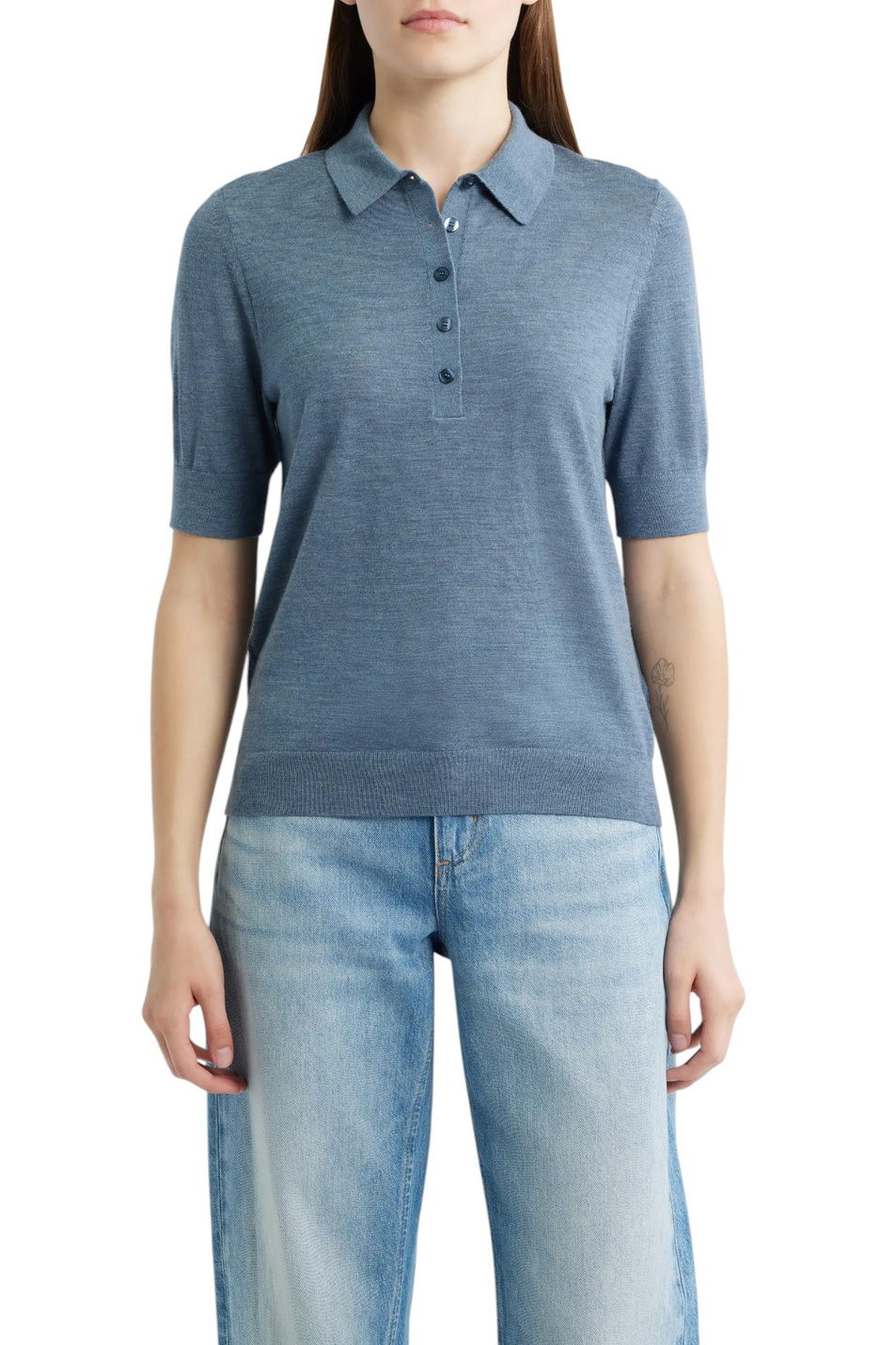 Женский BOSS Поло Fidenka из шерсти (цвет ), артикул 50545015 | Фото 3