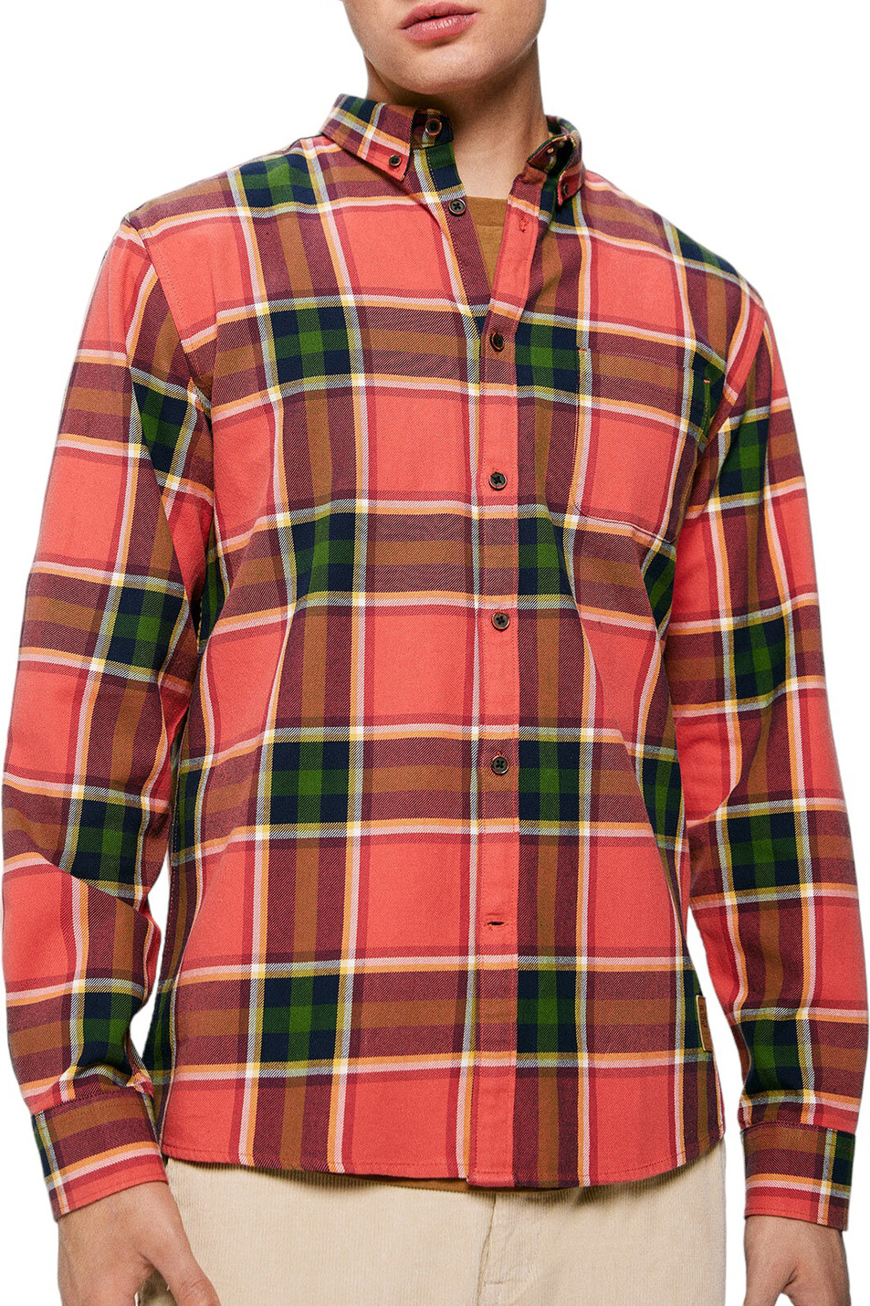 Мужской Springfield Рубашка из натурального хлопка в клетку (цвет ), артикул 0336552 | Фото 3
