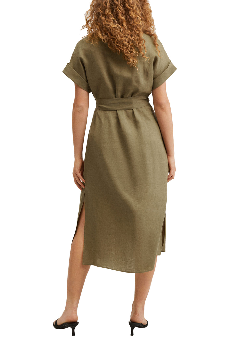 Mango Льняное платье-рубашка PAMPA (цвет ), артикул 27017106 | Фото 3