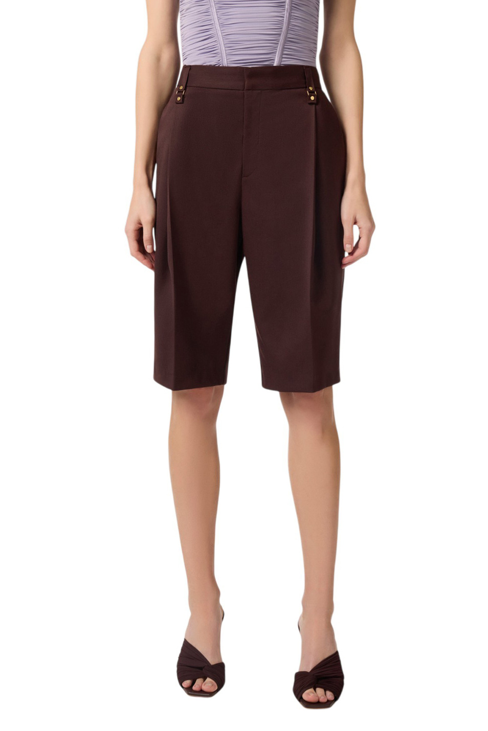 Женский Elisabetta Franchi Шорты из смесовой шерсти (цвет ), артикул PA18162E2 | Фото 3