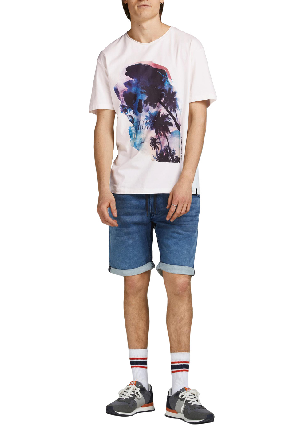 Мужской Jack & Jones Футболка с тропическим акварельным принтом (цвет ), артикул 12188956 | Фото 2
