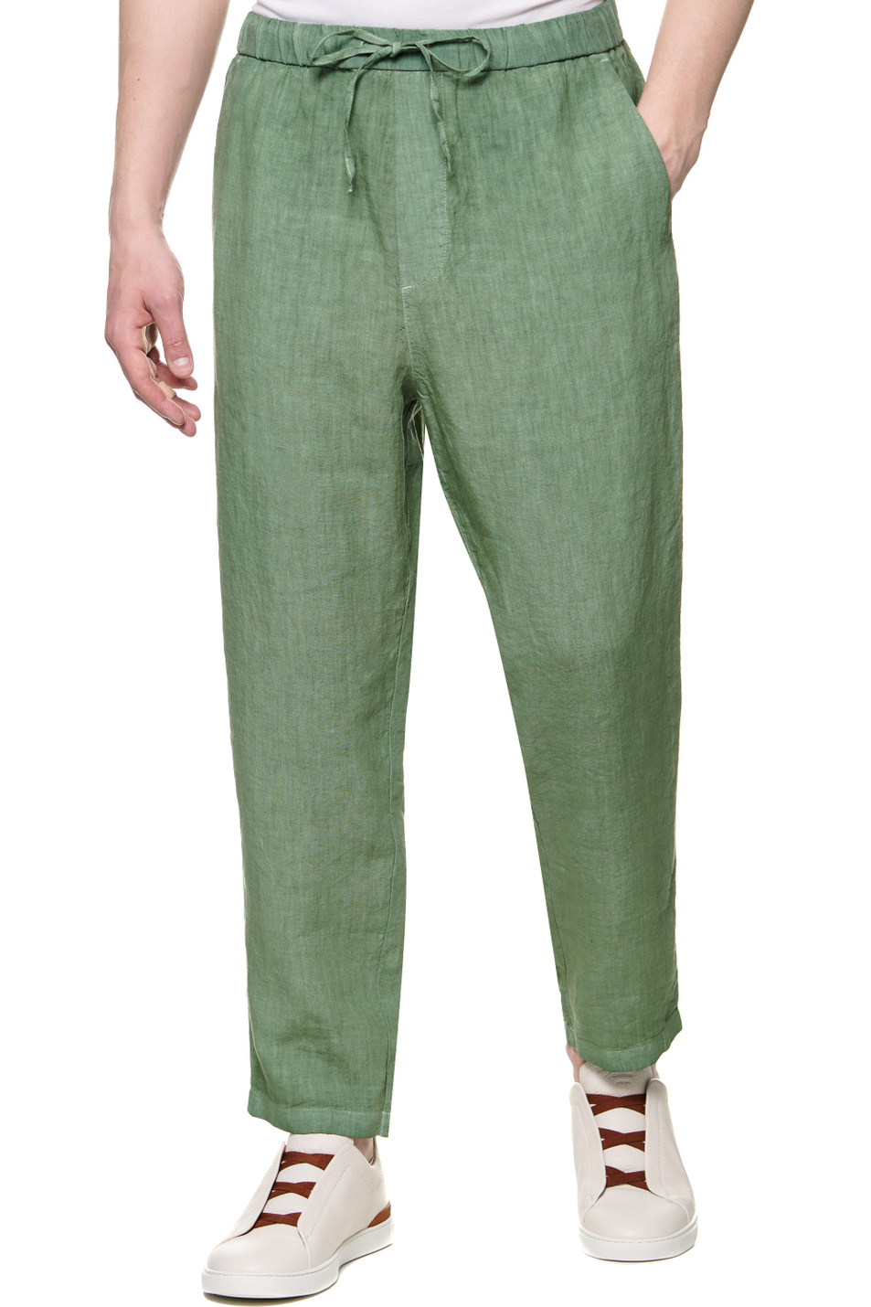 120% Lino Льняные брюки свободного кроя (цвет ), артикул V0M29CK0000253S00 | Фото 1