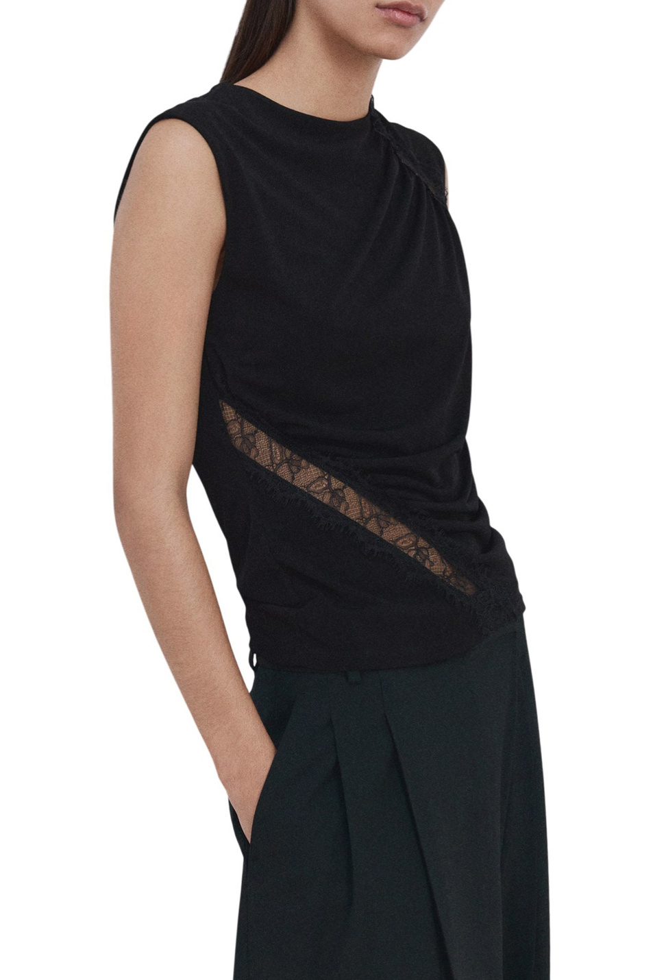 Женский Mango Топ CINDY с кружевом (цвет ), артикул 27094098 | Фото 4