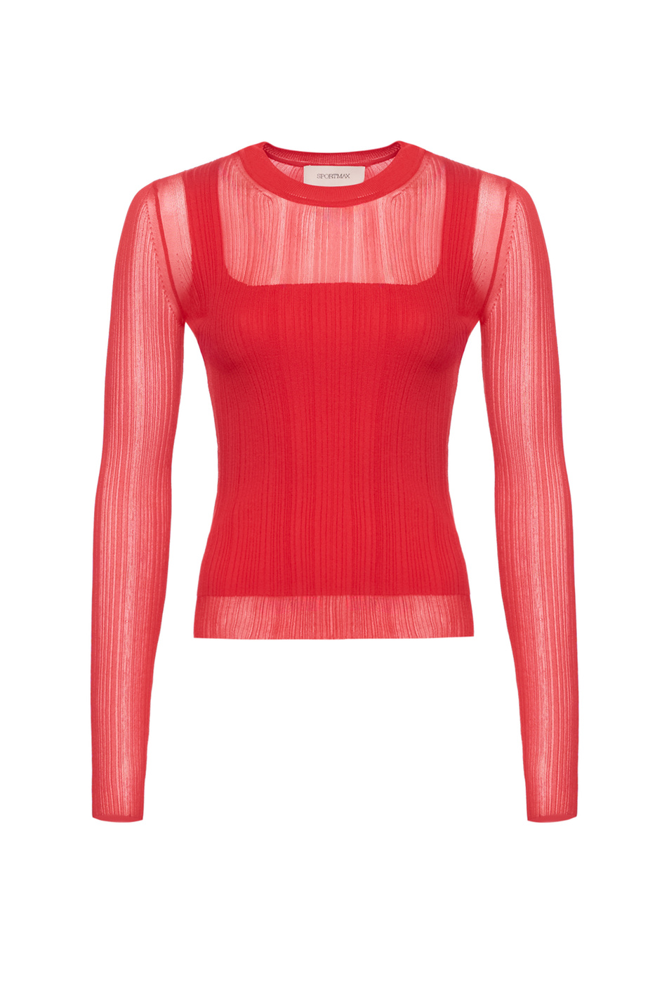 Джемпер BUONO с эффектом многослойности|Основной цвет:Красный Женский Sportmax Джемпер BUONO с эффектом многослойности (цвет ), артикул 2612361071 | Фото 1