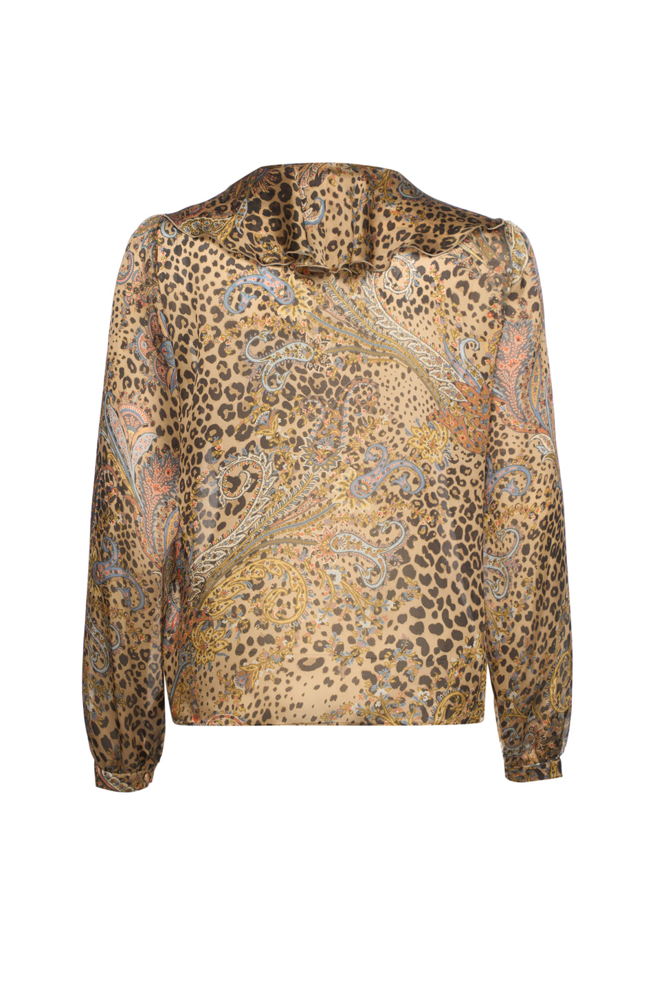 Блузка с леопардовым принтом|Основной цвет:Коричневый Женский Etro Блузка с леопардовым принтом (цвет ), артикул WRIA009499SA1N9X0826 | Фото 2