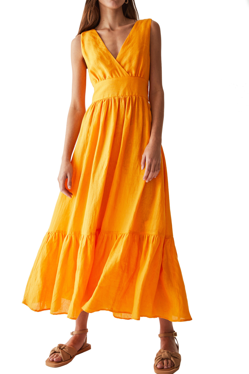 Женский iBLUES Платье PANNA из чистого льна (цвет ), артикул 2372211632 | Фото 3