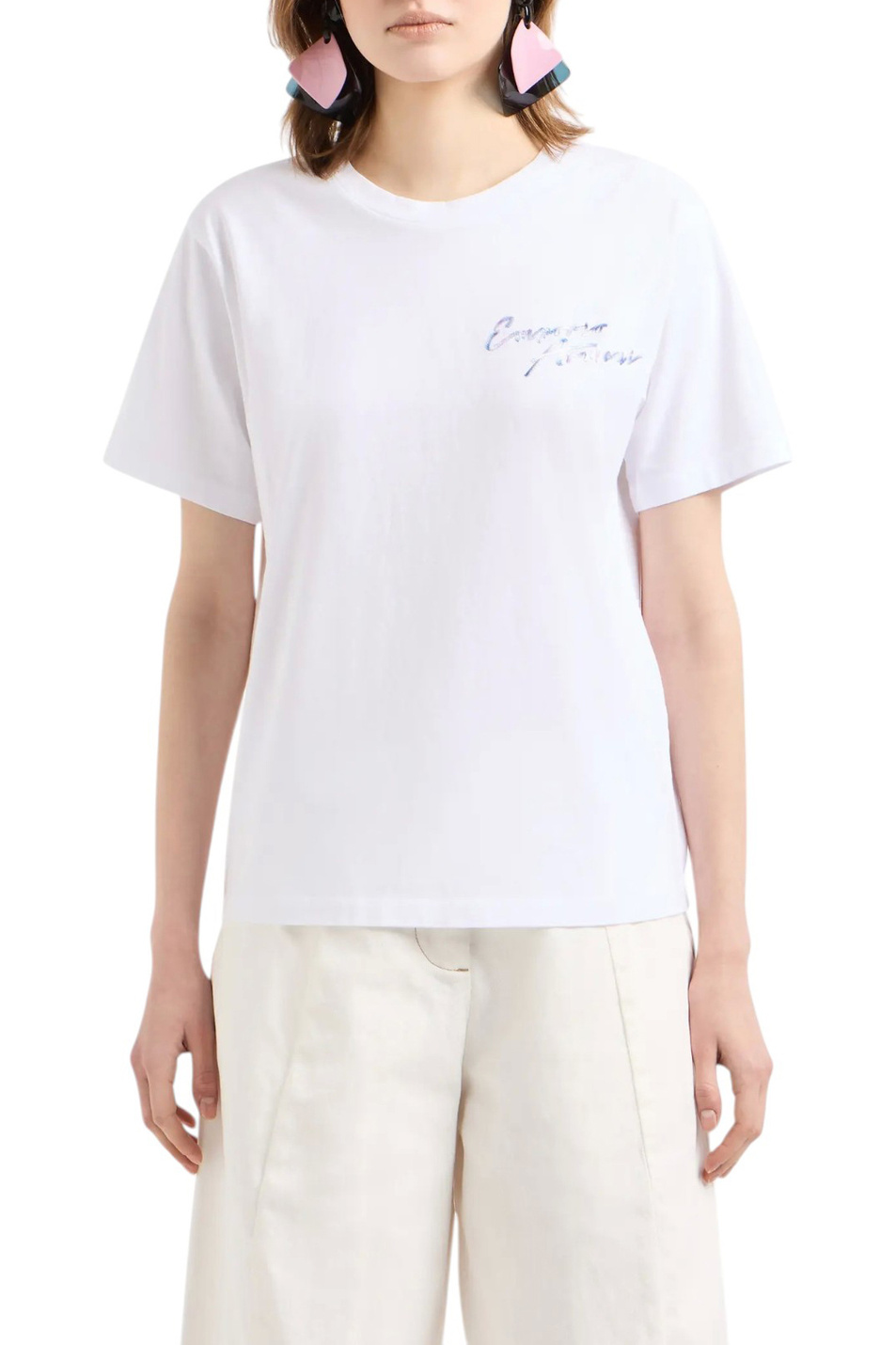 Женский Emporio Armani Футболка с логотипом (цвет ), артикул EW000903-AF12597 | Фото 3