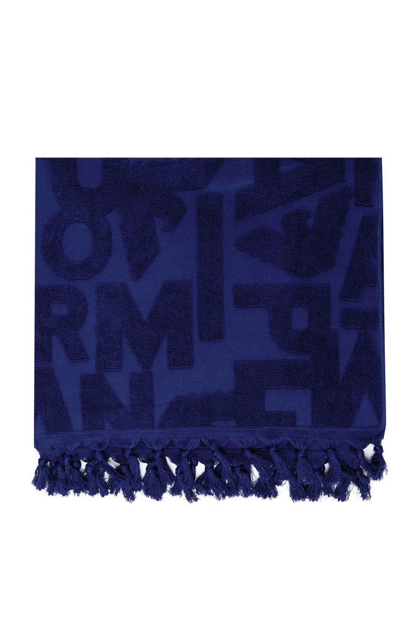 Полотенце из натурального хлопка с кисточками|Основной цвет:Синий|Артикул:231762-3R452 | Фото 1