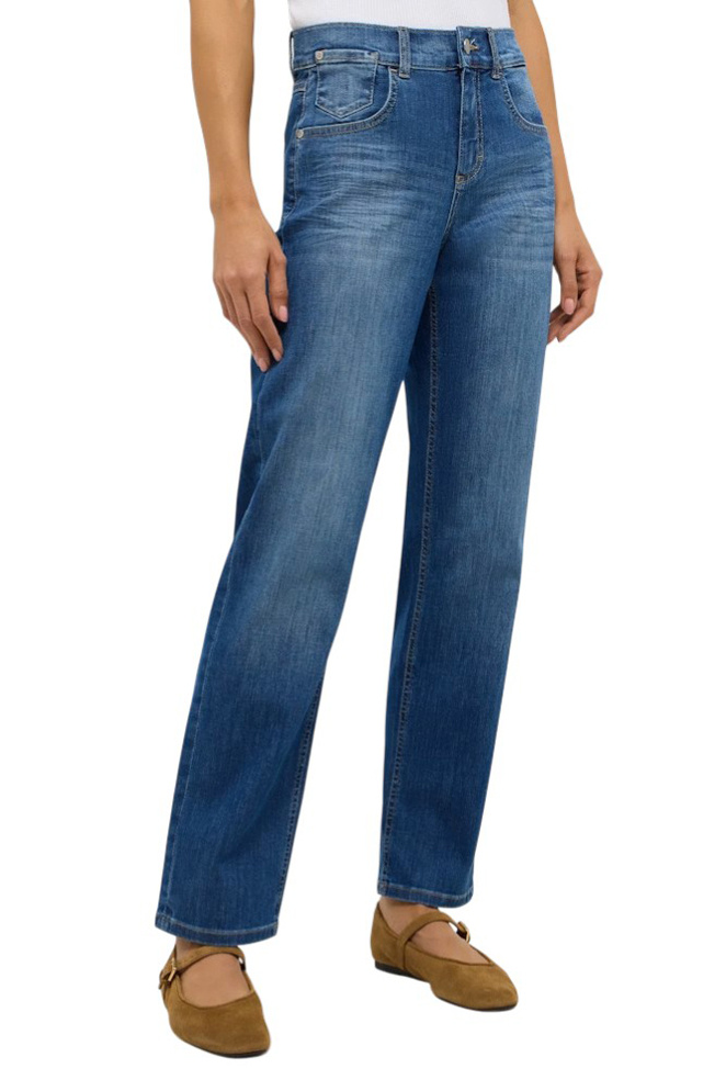 Джинсы STRAIGHT из смесового хлопка|Основной цвет:Синий Женский Angels Джинсы STRAIGHT из смесового хлопка (цвет ), артикул 350210032 | Фото 4