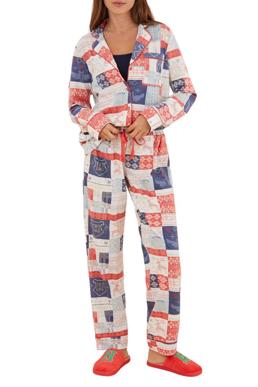 Пижама из натурального хлопка|Основной цвет:Разноцветный|Артикул:3596106 | Фото 1