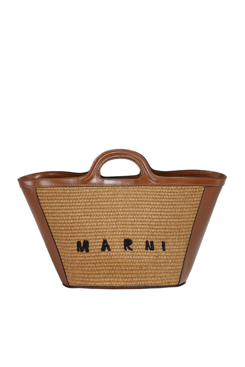 Marni Плетеная сумка с кожаной отделкой ( цвет), артикул BMMP0068Q0-P3860 | Фото 1