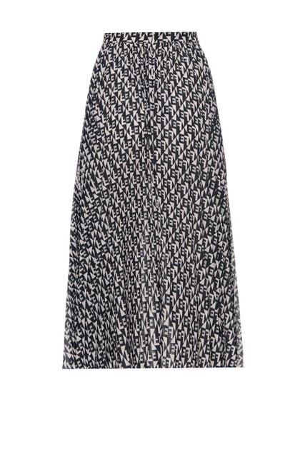 Плиссированная юбка с принтом|Основной цвет:Черный|Артикул:GO46726E2 | Фото 2