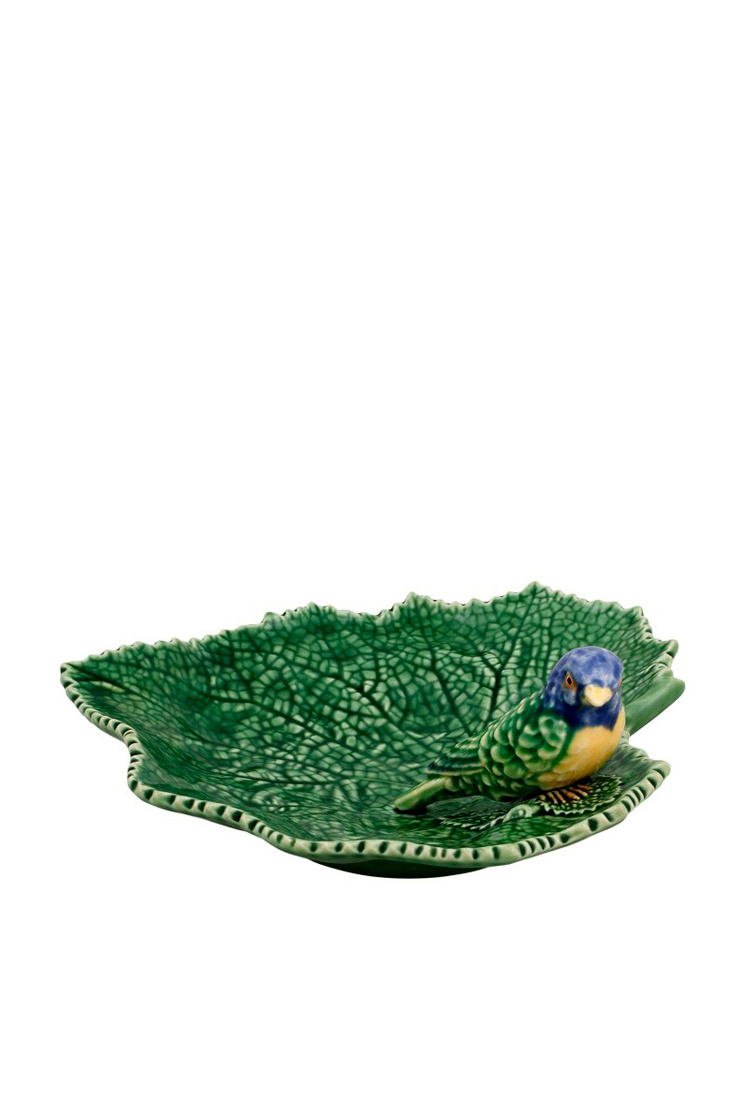 Блюдо "Лист с синий птицей" 19 см|Основной цвет:Зеленый|Артикул:65002705 | Фото 1