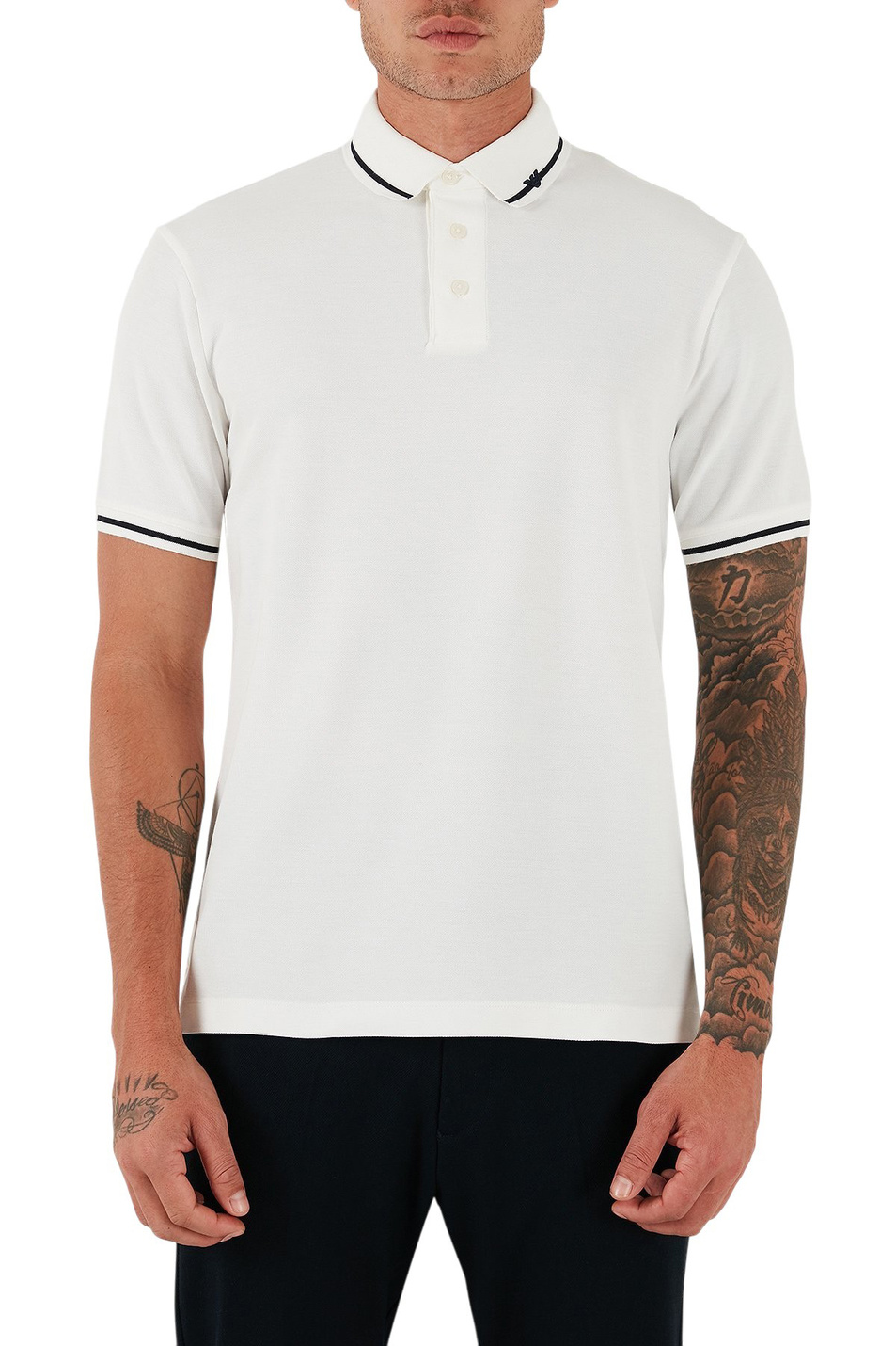 Мужской Emporio Armani Поло из хлопка (цвет ), артикул EM003003-AF10497 | Фото 3