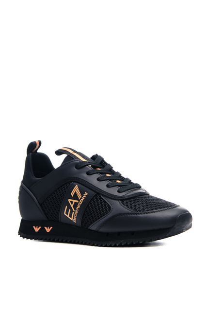 Кроссовки с сетчатыми вставками и контрастным лого|Основной цвет:Черный|Артикул:X8X027-XK050 | Фото 2