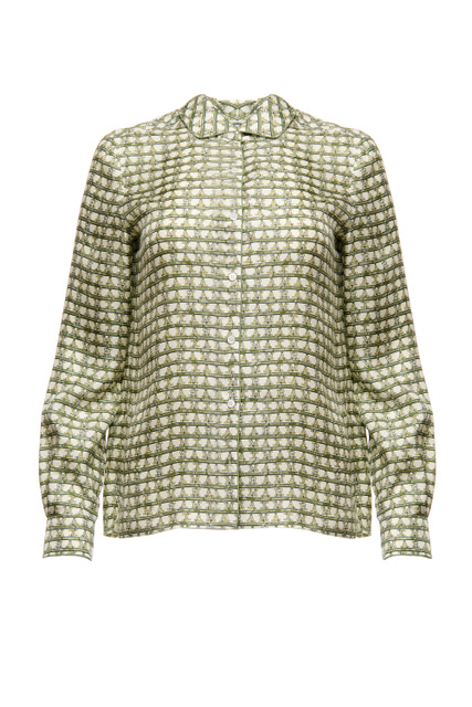 Блузка VAMPATA из шелкового твила|Основной цвет:Зеленый|Артикул:11111021 | Фото 1