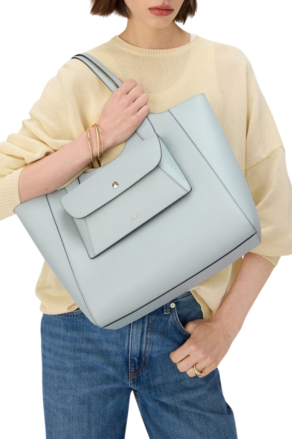 Женский Furla Сумка-тоут LEA M из натуральной кожи (цвет ), артикул WB01941-ARE000 | Фото 6