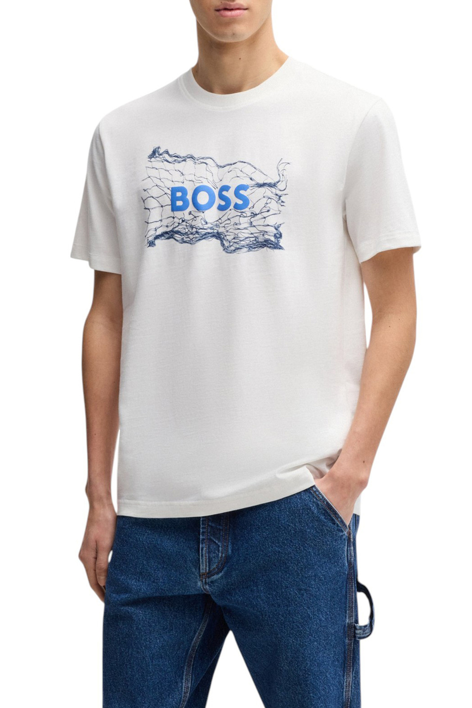Мужской BOSS Футболка из хлопка (цвет ), артикул 50539186 | Фото 3