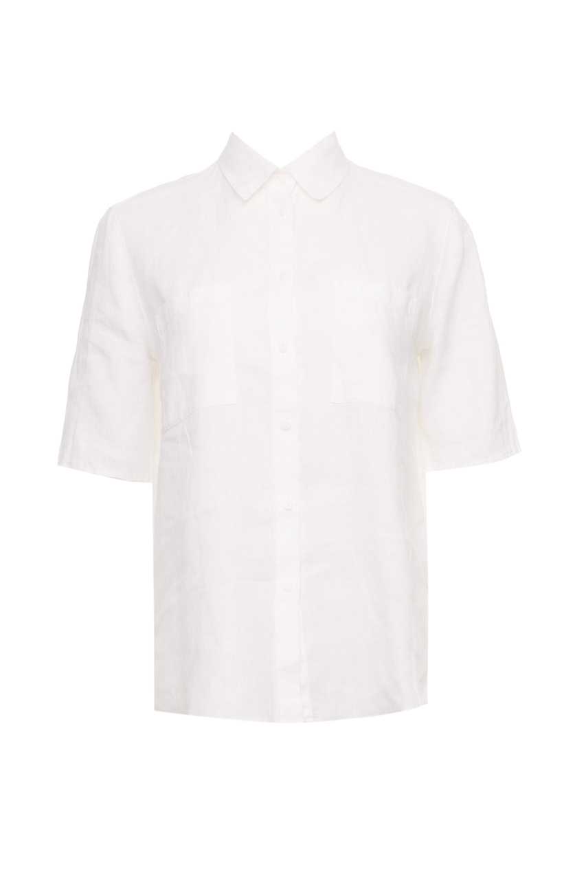 Рубашка из чистого льна|Основной цвет:Белый|Артикул:860037-66435 | Фото 1