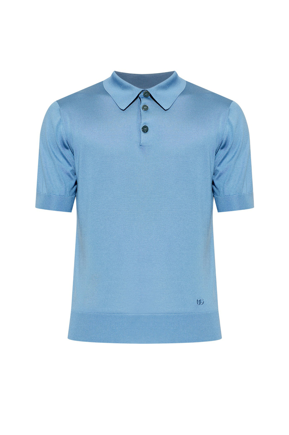 Поло из шелка|Основной цвет:Голубой Мужской Dolce & Gabbana Поло из шелка (цвет ), артикул GXZ02Z-JBSO5 | Фото 1