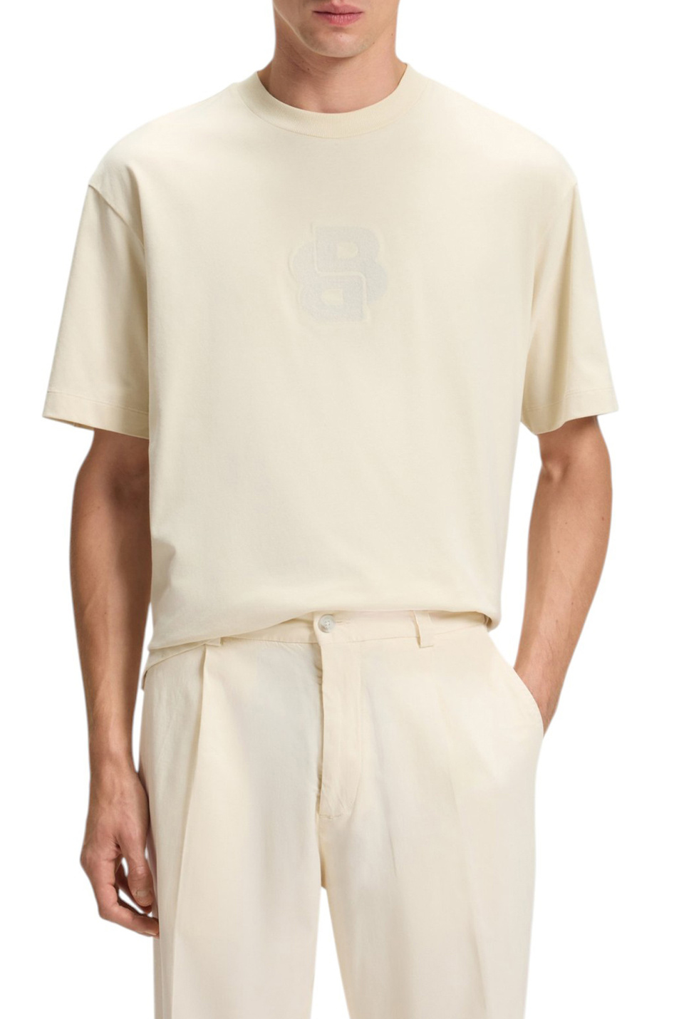 Футболка C-Tames из хлопка|Основной цвет:Кремовый Мужской BOSS Футболка C-Tames из хлопка (цвет ), артикул 50549112 | Фото 3