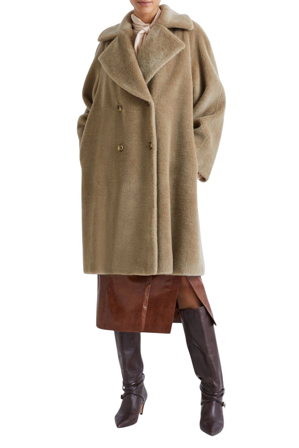 Пальто ROSALIA из шерсти|Основной цвет:Хаки Женский MARELLA Пальто ROSALIA из шерсти (цвет ), артикул 2523456012 | Фото 3