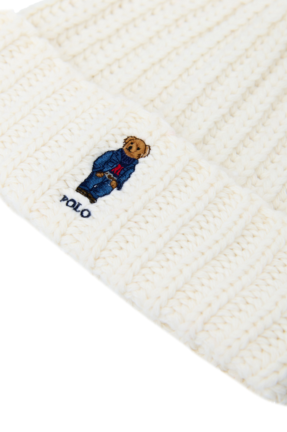 Шапка с фирменной вышивкой|Основной цвет:Кремовый Женский Polo Ralph Lauren Шапка с фирменной вышивкой (цвет ), артикул 455858368001 | Фото 2