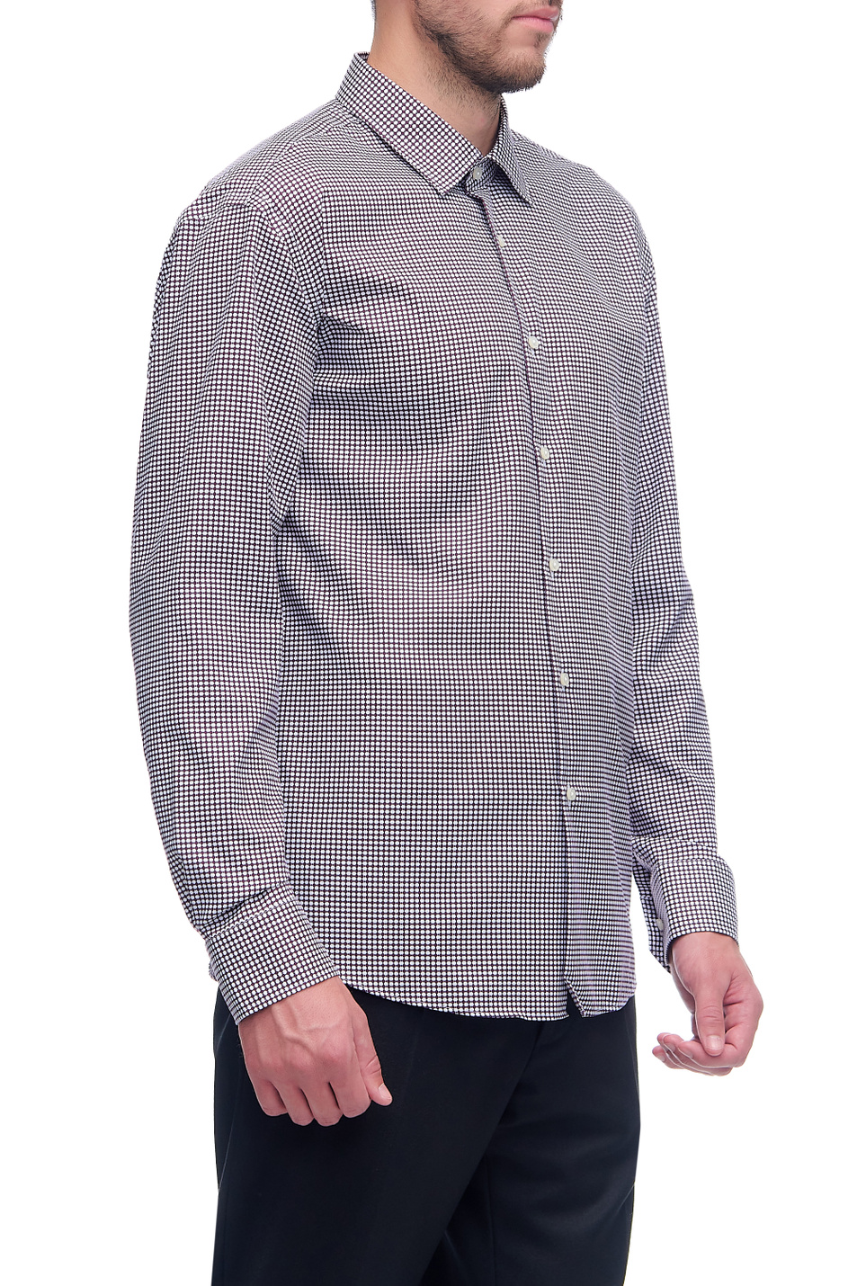 Мужской BOSS Рубашка классического кроя из высококачественного хлопка с рисунком (цвет ), артикул 50459860 | Фото 4