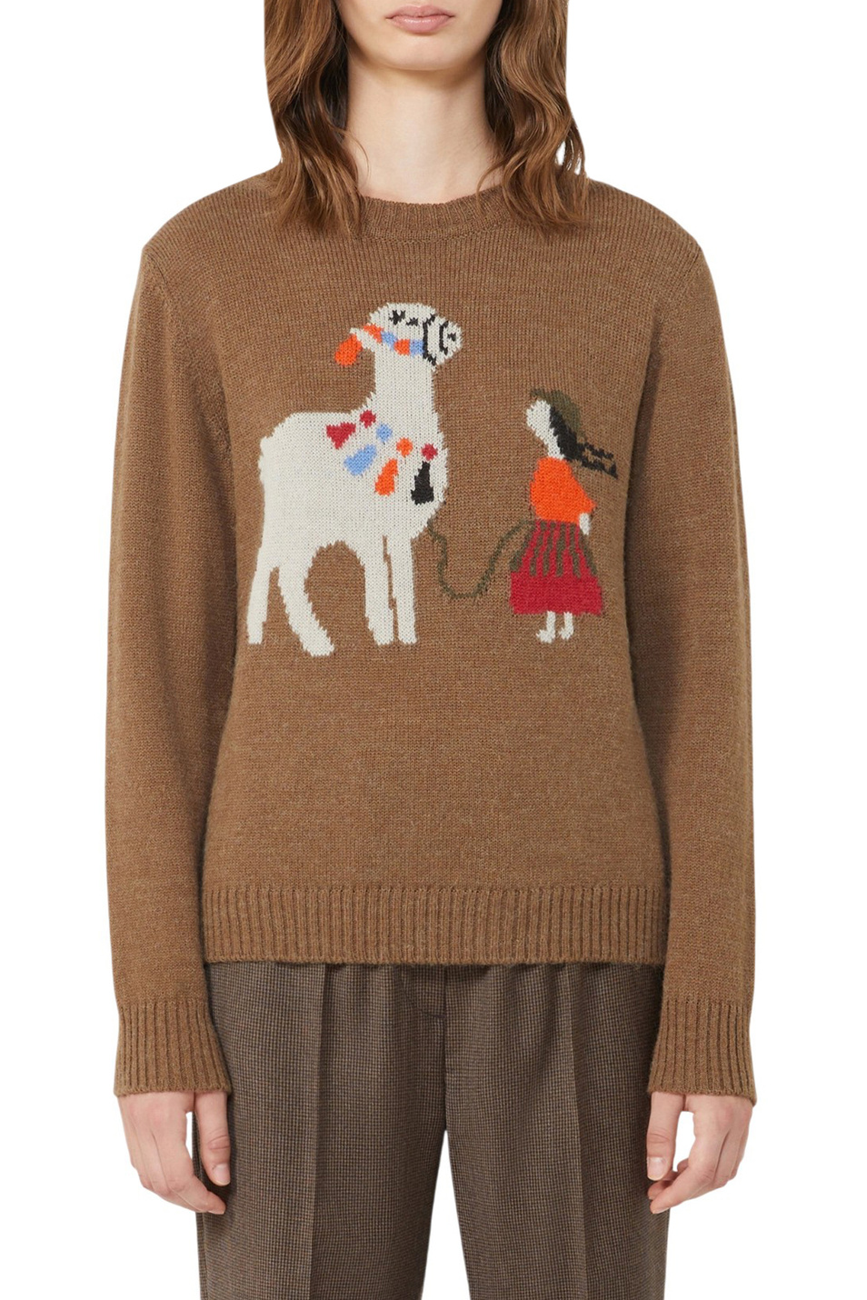 Джемпер NITRA с вышивкой|Основной цвет:Коричневый Женский Weekend Max Mara Джемпер NITRA с вышивкой (цвет ), артикул 2525366292 | Фото 3