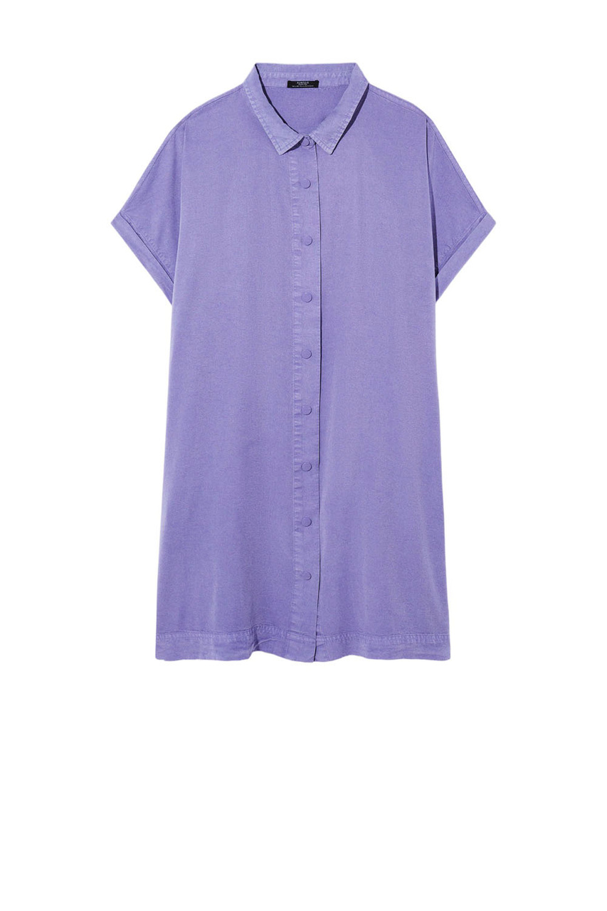 Платье-рубашка из лиоцелла|Основной цвет:Фиолетовый|Артикул:208038 | Фото 1
