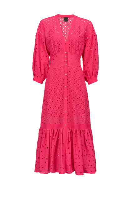Платье с ажурной вышивкой|Основной цвет:Розовый|Артикул:1G175FY7RQ | Фото 1