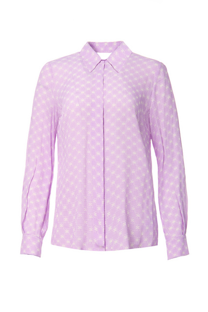 Блузка прямого кроя с принтом|Основной цвет:Лиловый|Артикул:CA02621E2 | Фото 1