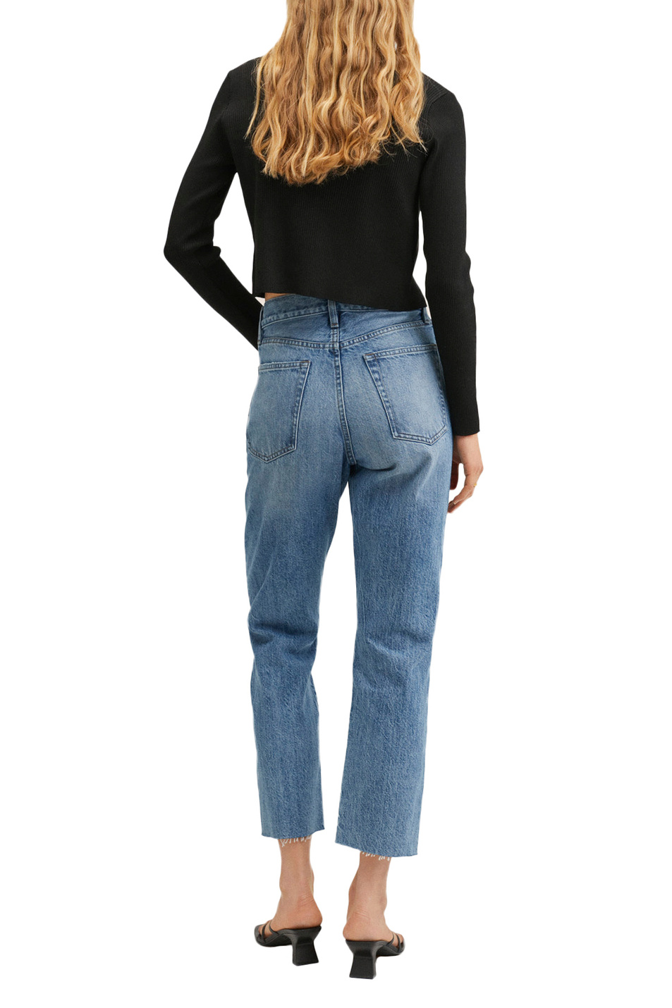 Mango Укороченные прямые джинсы HAVANA с завышенной талией (цвет ), артикул 27030767 | Фото 4