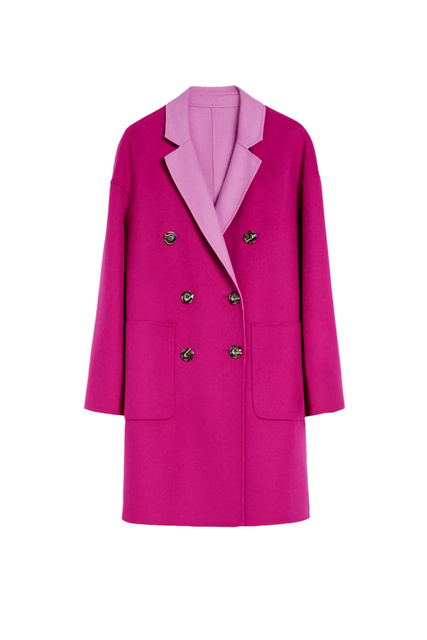 Двустороннее пальто VESTIGIO из шерсти с добавлением нейлона|Основной цвет:Розовый|Артикул:70140122 | Фото 1
