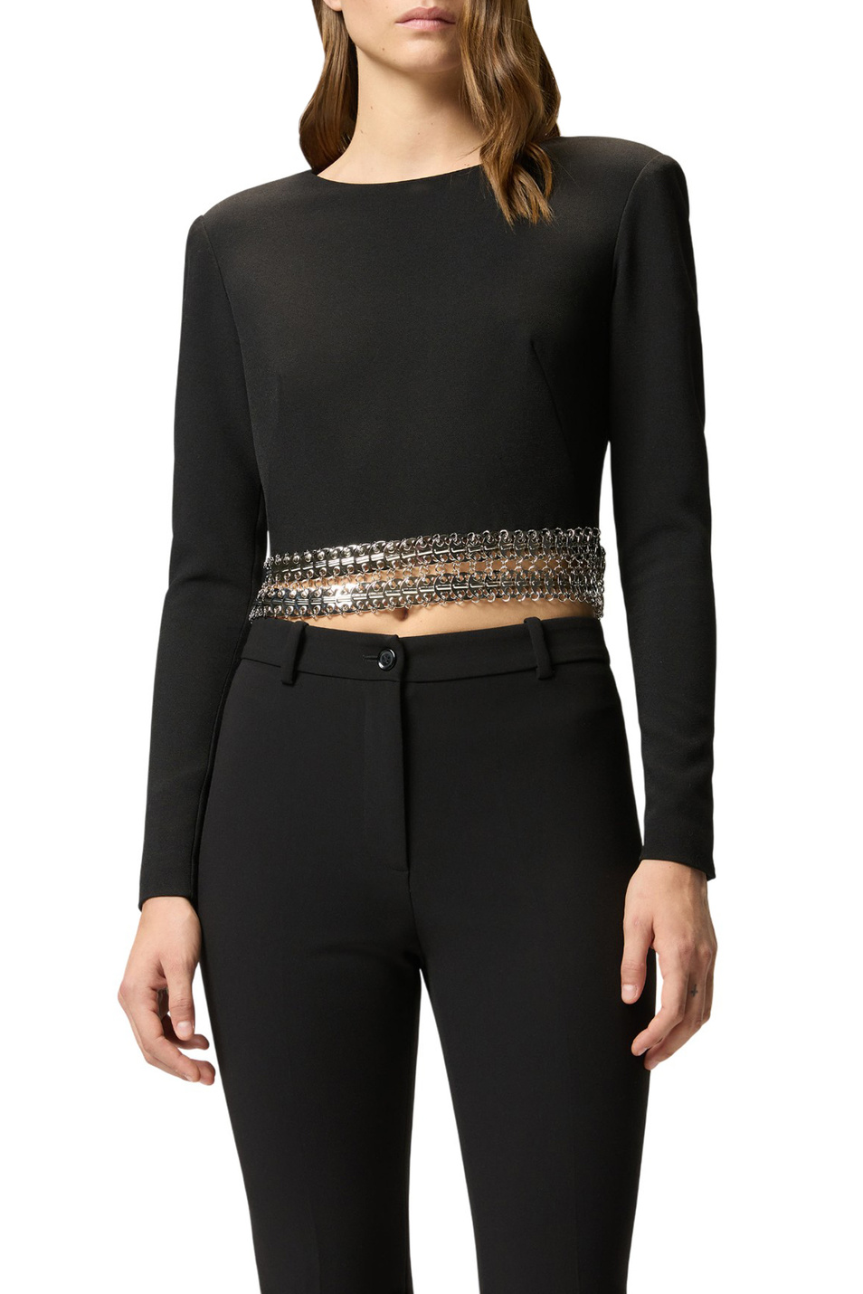 Джемпер YANIRA с декором|Основной цвет:Черный Женский Pinko Джемпер YANIRA с декором (цвет ), артикул 105955A2YH | Фото 4