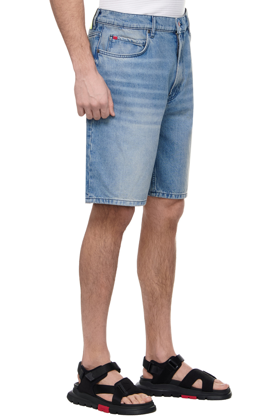 Мужской HUGO Шорты джинсовые из натурального хлопка (цвет ), артикул 50511394 | Фото 3