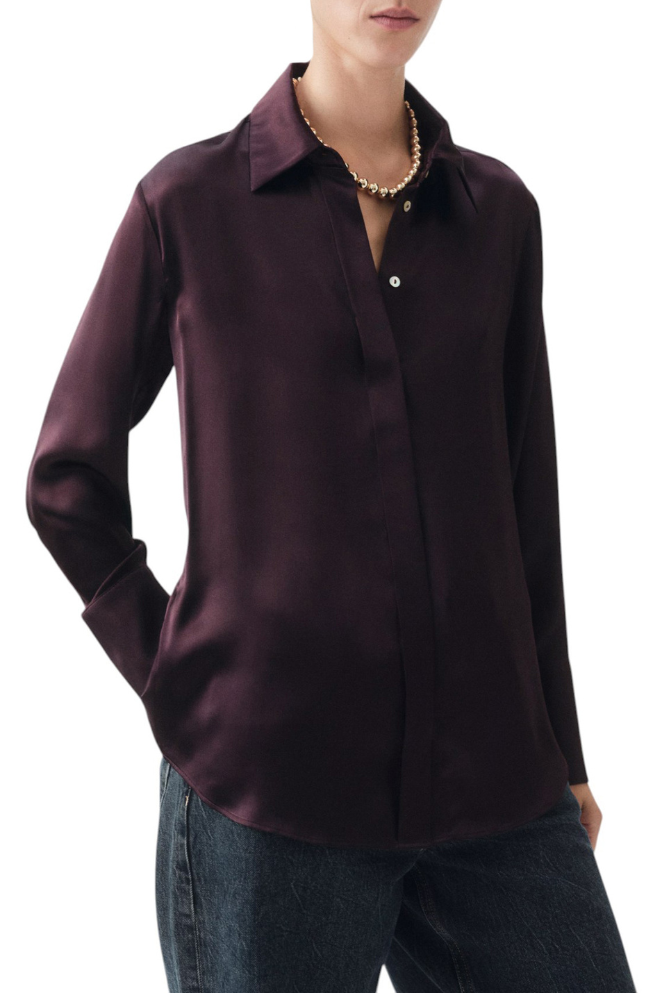 Женский Mango Рубашка ADRIANA из шелка (цвет ), артикул 17066350 | Фото 3