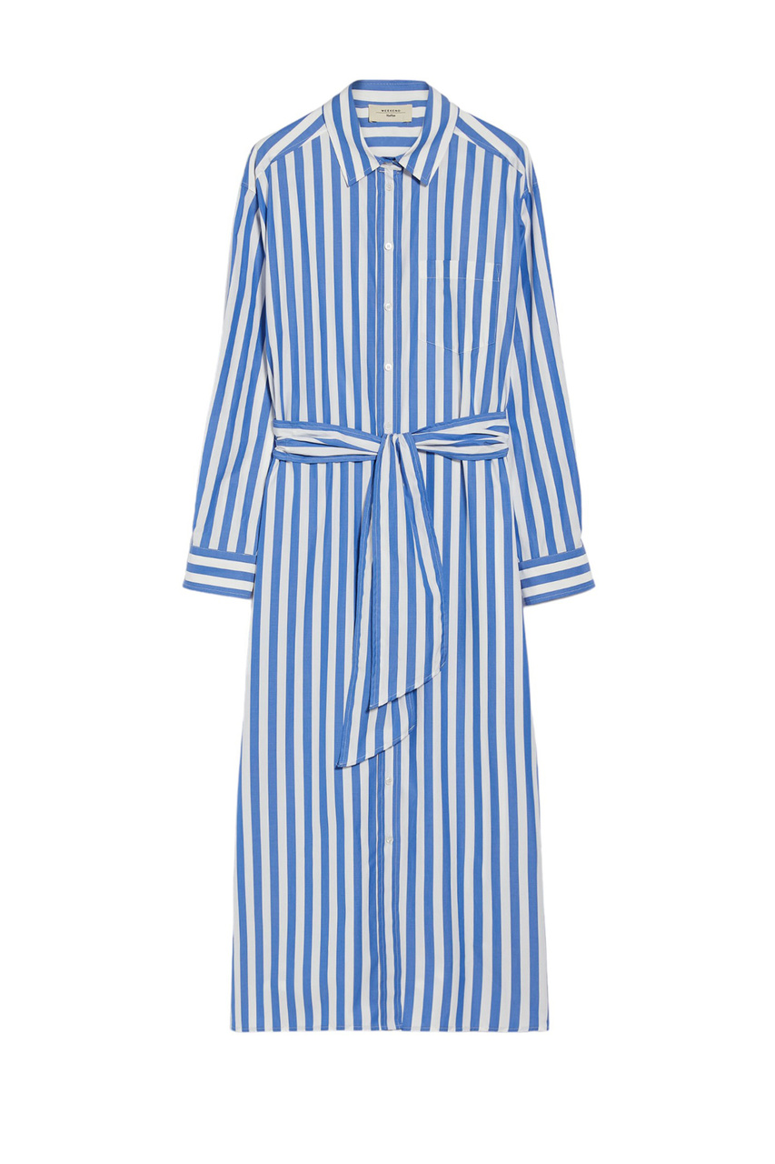 Платье-рубашка FALASCO из натурального хлопка|Основной цвет:Синий|Артикул:2415221142 | Фото 1